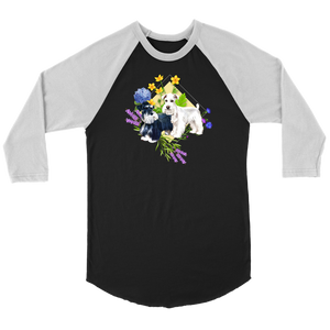 Raglan Schnauzers with Spring Flowers Design - Raglan