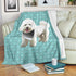 Poodle Geometric Style 1 - Teal - Premium Blanket