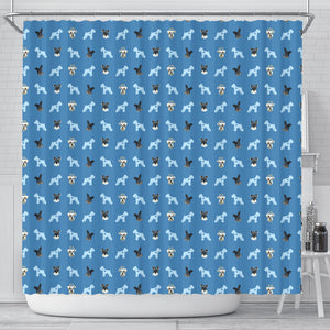 Custom Shower Curtain - Pet Faces Pattern (Background Color can be anything)