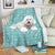 White Poodle Geometric Style 1 Teal - Premium Blanket