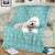 White Poodle Geometric Style 1 Teal - Premium Blanket