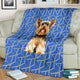 Yorkshire Terrier Premium Blanket - Geometric Style 4 - Blue