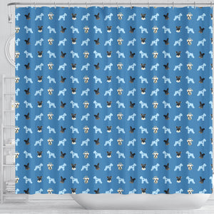 Custom Shower Curtain - Pet Faces Pattern (Background Color can be anything)