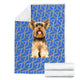 Yorkshire Terrier Premium Blanket - Geometric Style 4 - Blue
