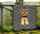 Yorkshire Terrier Premium Quilt - Japanese Wave Pattern - Black