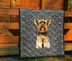 Yorkshire Terrier Premium Quilt - Japanese Wave Pattern - Black