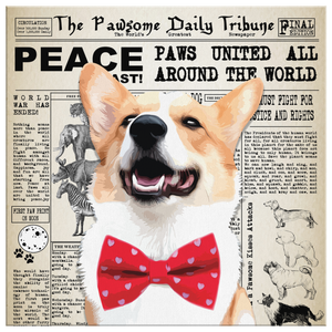 Custom Pet Canvas - Pawsome Daily Tribune Newspaper