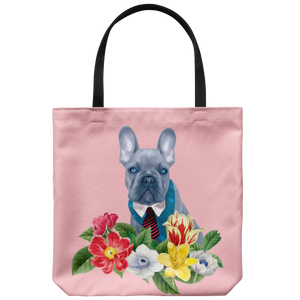 French Bulldog - Floral Design - Tote Bag