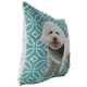 White Poodle Geometric Style 1 Pillow