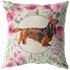 Long Haired Dachshund - Roses Garden Pillow