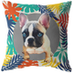 French Bulldog Pillow - Colourful Leaves