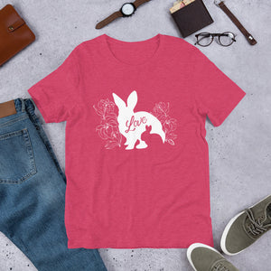 Mama Bunny Baby Bunny LOVE Lily Flowers White - Short-Sleeve Unisex T-Shirt