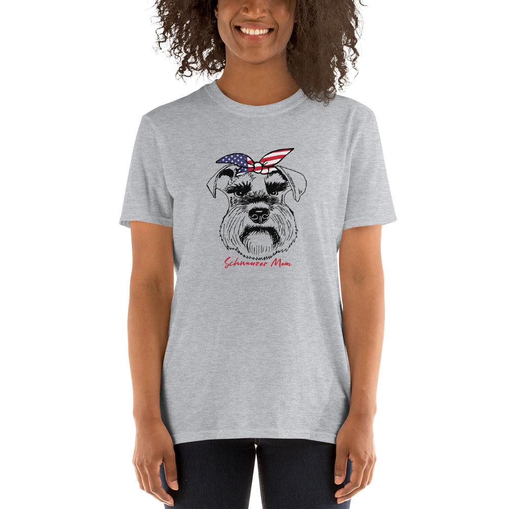 ESIKAH Women's Schnauzer Mom Sweatshirt - Cute Dog Graphic, Letter Print, Long Sleeve Pullover (Green, Medium)
