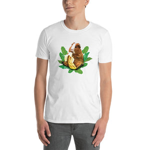 Guinea Pig Eating Banana Short-Sleeve Unisex T-Shirt