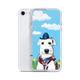 White Miniature Schnauzer Cowboy Phone Case - Blue Sky Yellow Flower