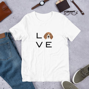 Beagle L.O.V.E Short-Sleeve Unisex T-Shirt