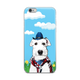 White Miniature Schnauzer Cowboy Phone Case - Blue Sky Yellow Flower