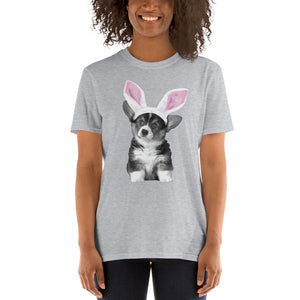 Corgi Puppy Easter Bunny - Short-Sleeve Unisex T-Shirt