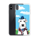 White Miniature Schnauzer Cowboy Phone Case - Blue Sky Yellow Flower