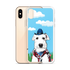 White Miniature Schnauzer Cowboy Phone Case - Blue Sky Red Flower