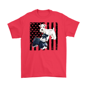 Patriotic Miniature Schnauzer American Flag Unisex T-Shirt