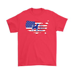 Unisex T-Shirt Patriotic Jack Russell Red Woof Blue - 4th July Independence Day - American FLag