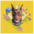 Doberman Spring Flowers Square Canvas