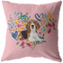 Beagle #2 Heart Shape Flower Pillow