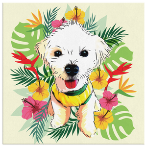 Custom Pet Portrait Canvas - Tropical Style