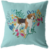 Beagle Heart Shape Flower Pillow