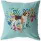 Beagle Heart Shape Flower Pillow