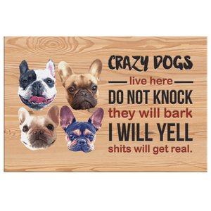 Custom Crazy Dogs Live Here Rectangular Canvas