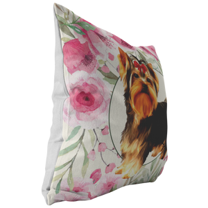 Yorkshire Terrier - Roses Garden - Pillow
