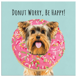 Custom Canvas Donut Worry, Be Happy