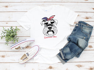 Schnauzer Mom 4th July Patriotic American Flag Short-Sleeve Unisex T-Shirt