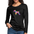 Schnauzer-Silhouette, Watercolor Splatter Design, Women's Long Sleeve T-Shirt