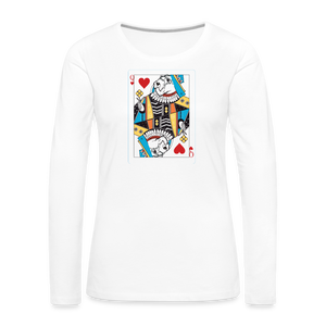 Schnauzer Queen of Hearts Women's Premium Long Sleeve T-Shirt - white