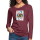 Schnauzer Queen of Hearts Women's Premium Long Sleeve T-Shirt - heather burgundy