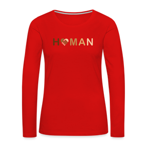 Human Love Women's Premium Long Sleeve T-Shirt - red