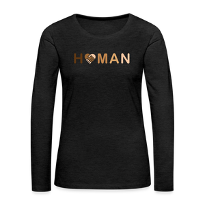 Human Love Women's Premium Long Sleeve T-Shirt - charcoal grey