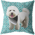 White Poodle Geometric Style 1 Pillow