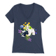 Women T-Shirt Schnauzers with Spring Flowers Design - Women Triblend T-Shirt