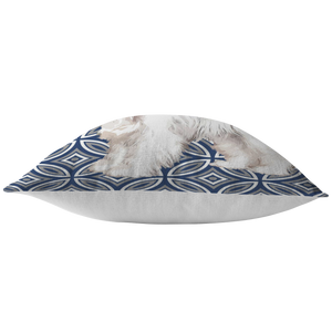 White Schnauzer Pillow - Geometric Style 1