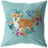 Corgi - Heart Shape Flower Pillow