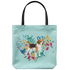 Beagle Heart Shape Flower Tote Bag