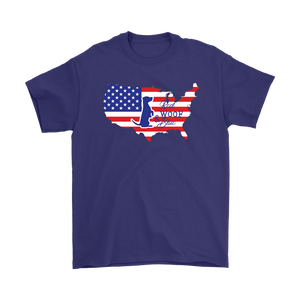 Patriotic Jack Russell 2 Red Woof Blue Unisex T-Shirt - 4th July Independence Day - American FLag