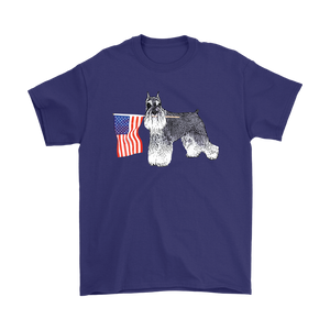 Miniature Schnauzer Patriotic American Flag Unisex T-Shirt