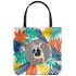 Cutie French Bulldog - Colourful Leaves Tote Bag
